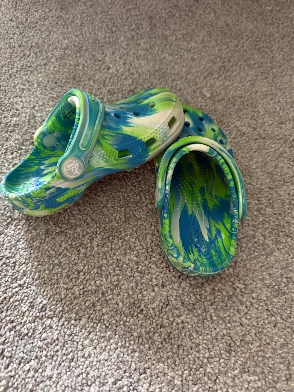 Kids Green & Blue Slip-On Crocs